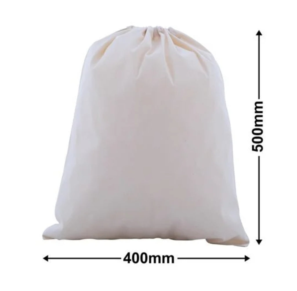 Calico Bags Drawstring 400mm x 500mm